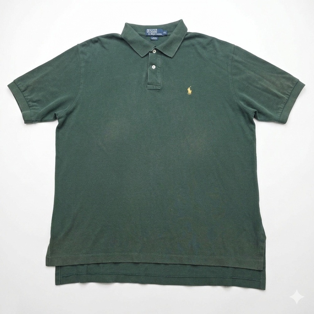 Polo Ralph Lauren Mens XL Dark Green Short Sleeve Pique Cotton Polo Shirt Logo
